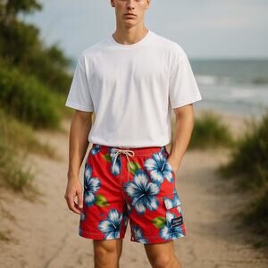Abercrombie & Fitch Vintage  Men’s Tropical Board Shorts Swim Trunks Small